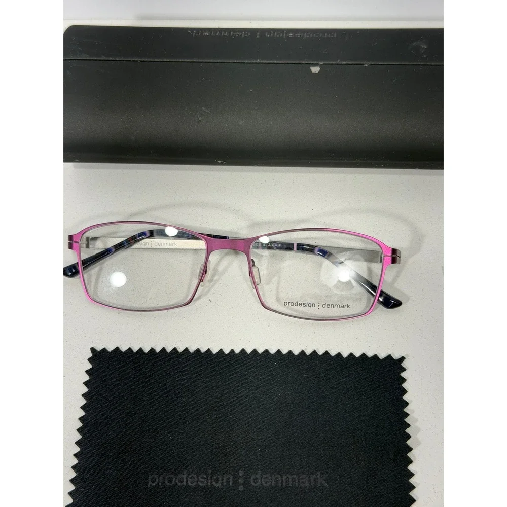 Prodesign‎ Denmark 6128 lilac Silver Rectangular Eyeglass light Frames Japan